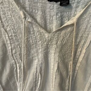 Embroidered Boho India White Women's Top xxl